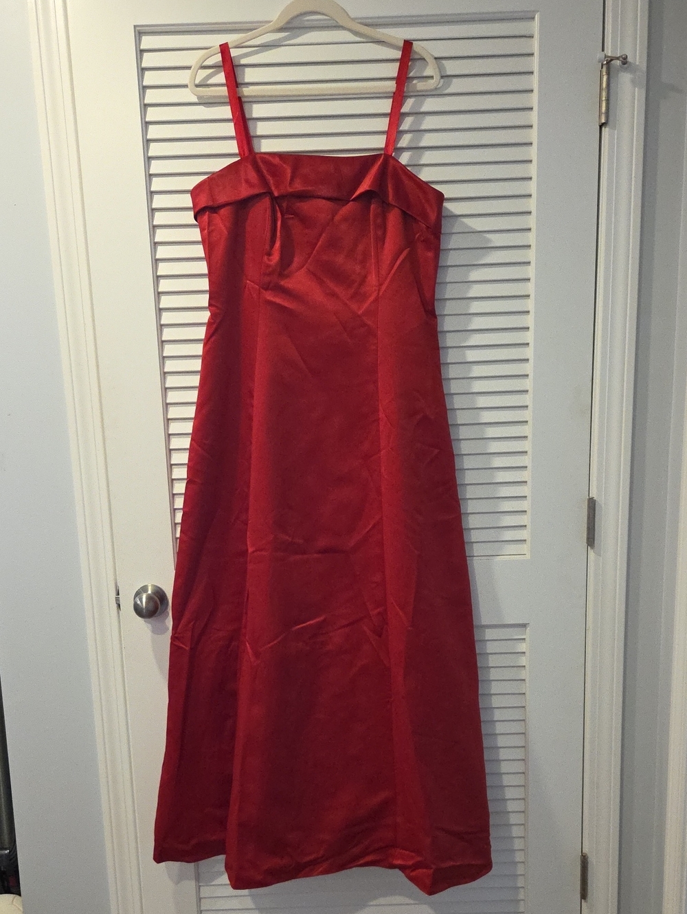 Jump Red Strapless Satin Dress with Thin Straps
